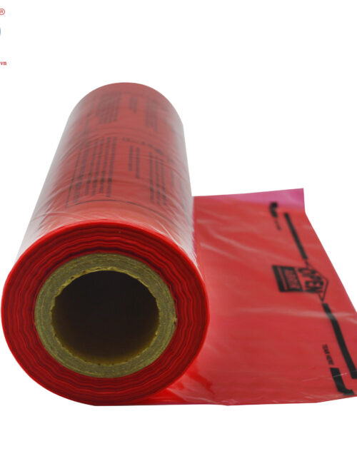Red HDPE bag on roll