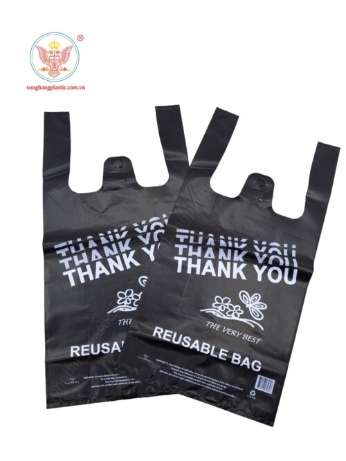 T-shirt Plastic Bags - Black Color